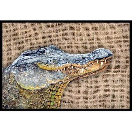 Carolines Treasures Carolines Treasures 8733MAT 18 x 27 in. Burlap Alligator Indoor Or Outdoor Mat 8733MAT